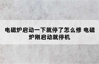 电磁炉启动一下就停了怎么修 电磁炉刚启动就停机